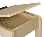 Ralston Light Oak C-Shaped Lift-Top Sofa Side Table With Casters by Coaster at Eve Furniture