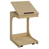 Ralston Light Oak C-Shaped Lift-Top Sofa Side Table With Casters by Coaster at Eve Furniture