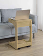 Ralston Light Oak C-Shaped Lift-Top Sofa Side Table With Casters by Coaster at Eve Furniture
