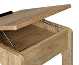 Ralston Mango C-Shaped Lift-Top Sofa Side Table With Casters by Coaster at Eve Furniture