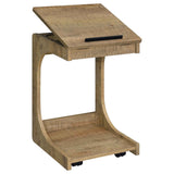 Ralston Mango C-Shaped Lift-Top Sofa Side Table With Casters by Coaster at Eve Furniture