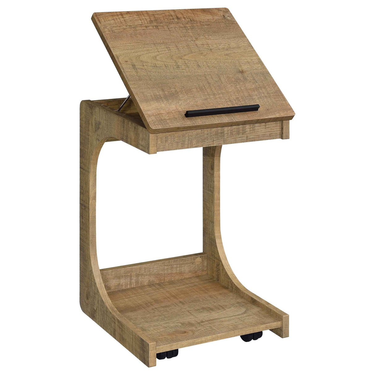 Ralston Mango C-Shaped Lift-Top Sofa Side Table With Casters by Coaster at Eve Furniture