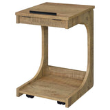 Ralston Mango C-Shaped Lift-Top Sofa Side Table With Casters by Coaster at Eve Furniture