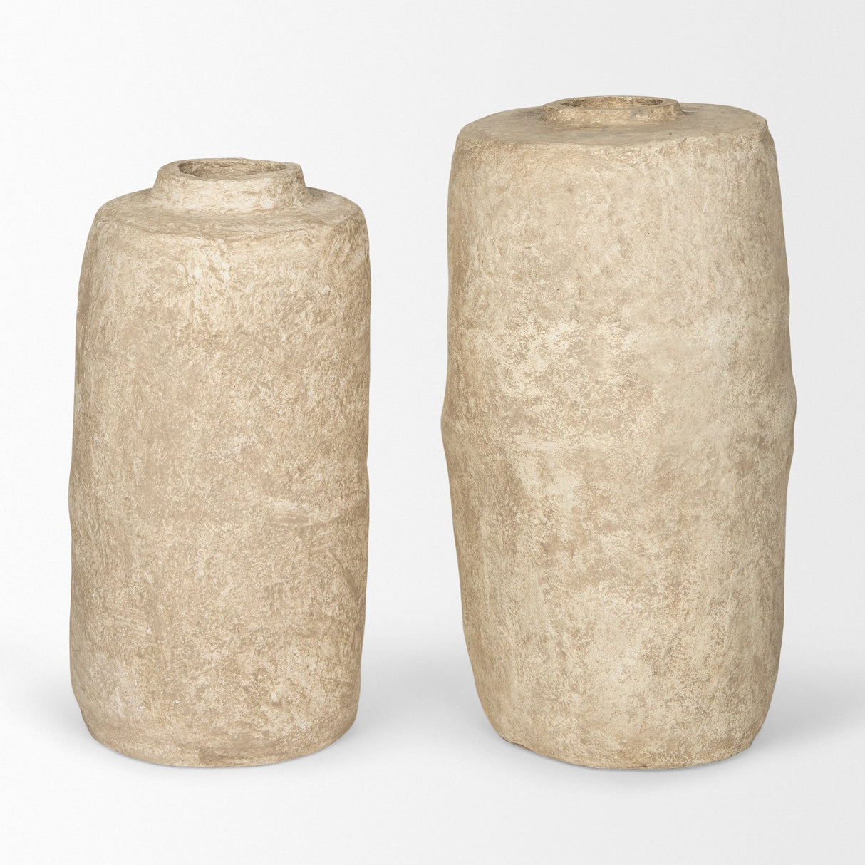 Rama Large Beige Paper Mache Floor Vase by Mercana at Eve Furniture