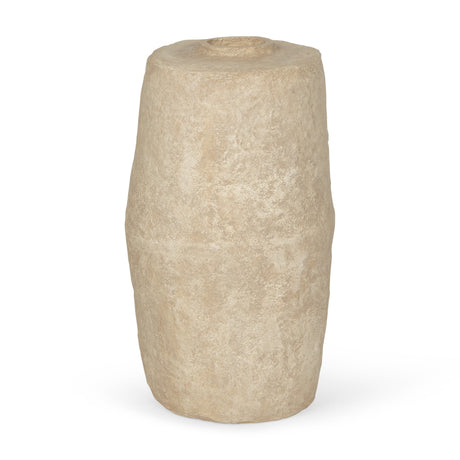 Rama Large Beige Paper Mache Floor Vase by Mercana at Eve Furniture