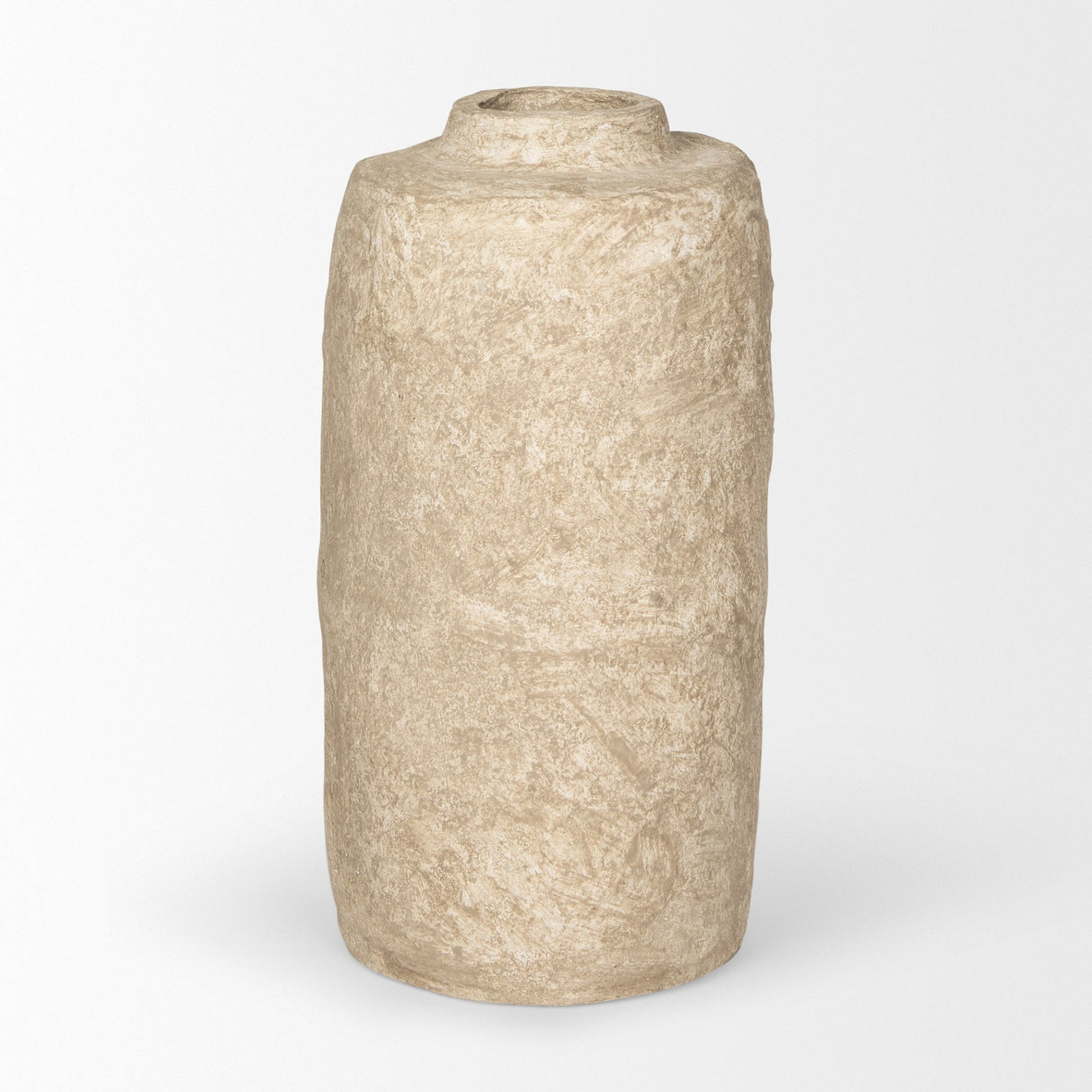 Rama Small Beige Paper Mache Floor Vase by Mercana at Eve Furniture