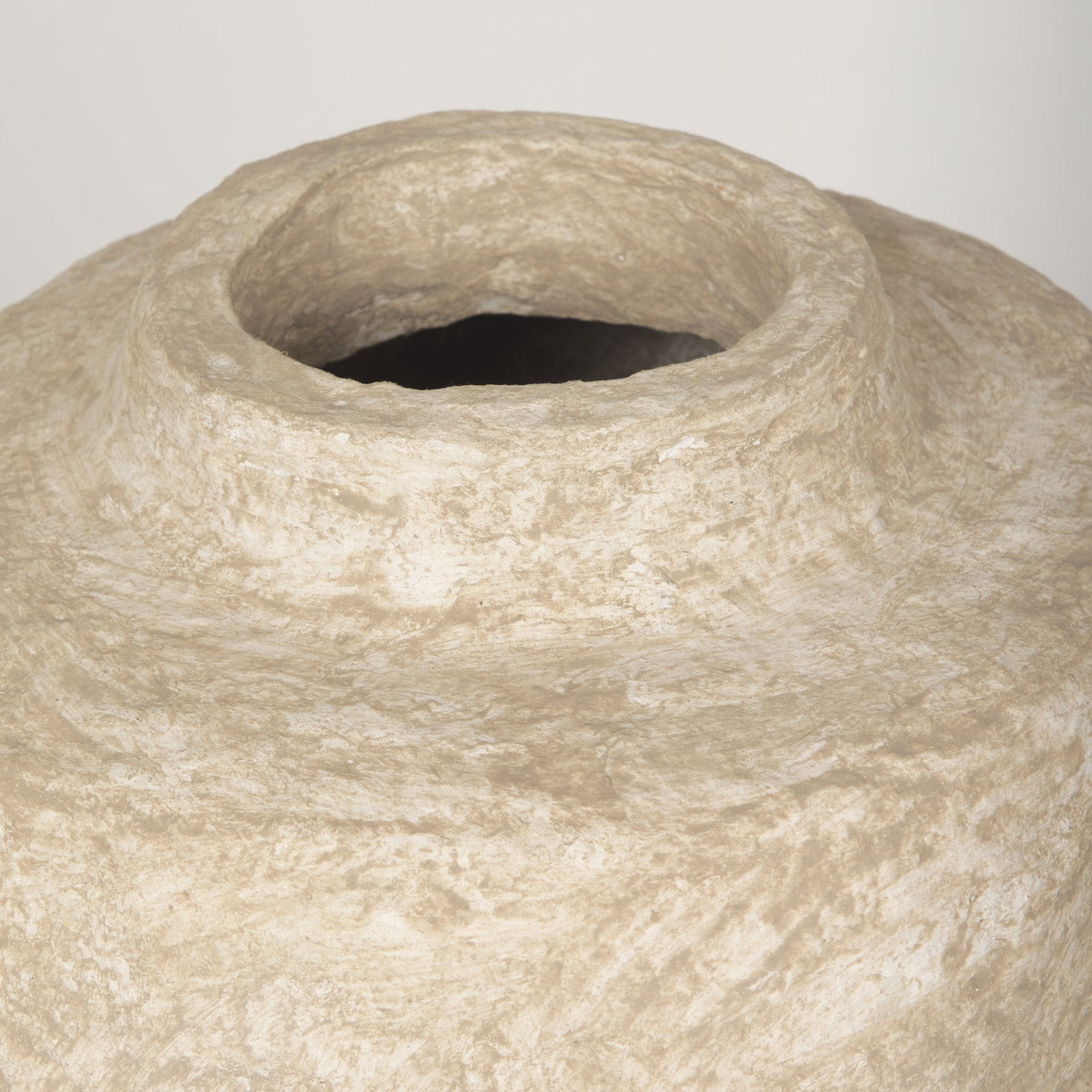 Rama Small Beige Paper Mache Floor Vase by Mercana at Eve Furniture