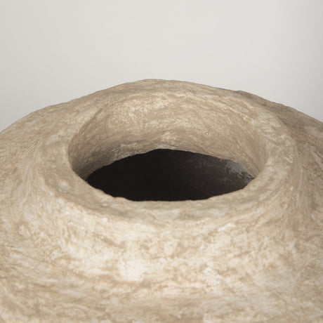 Rama Small Beige Paper Mache Floor Vase by Mercana at Eve Furniture