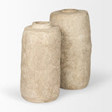 Rama Small Beige Paper Mache Floor Vase by Mercana at Eve Furniture