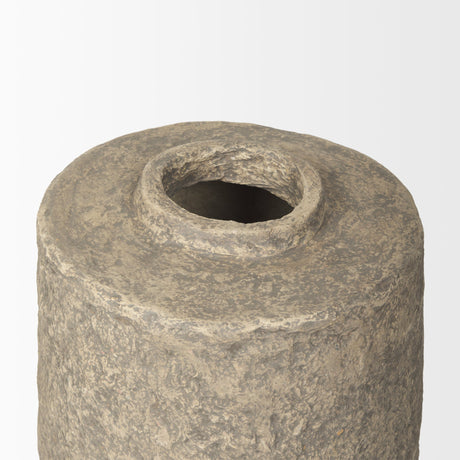 Rama Small Gray Paper Mache Floor Vase by Mercana at Eve Furniture