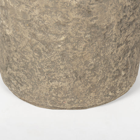 Rama Small Gray Paper Mache Floor Vase by Mercana at Eve Furniture