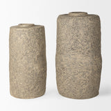 Rama Small Gray Paper Mache Floor Vase by Mercana at Eve Furniture