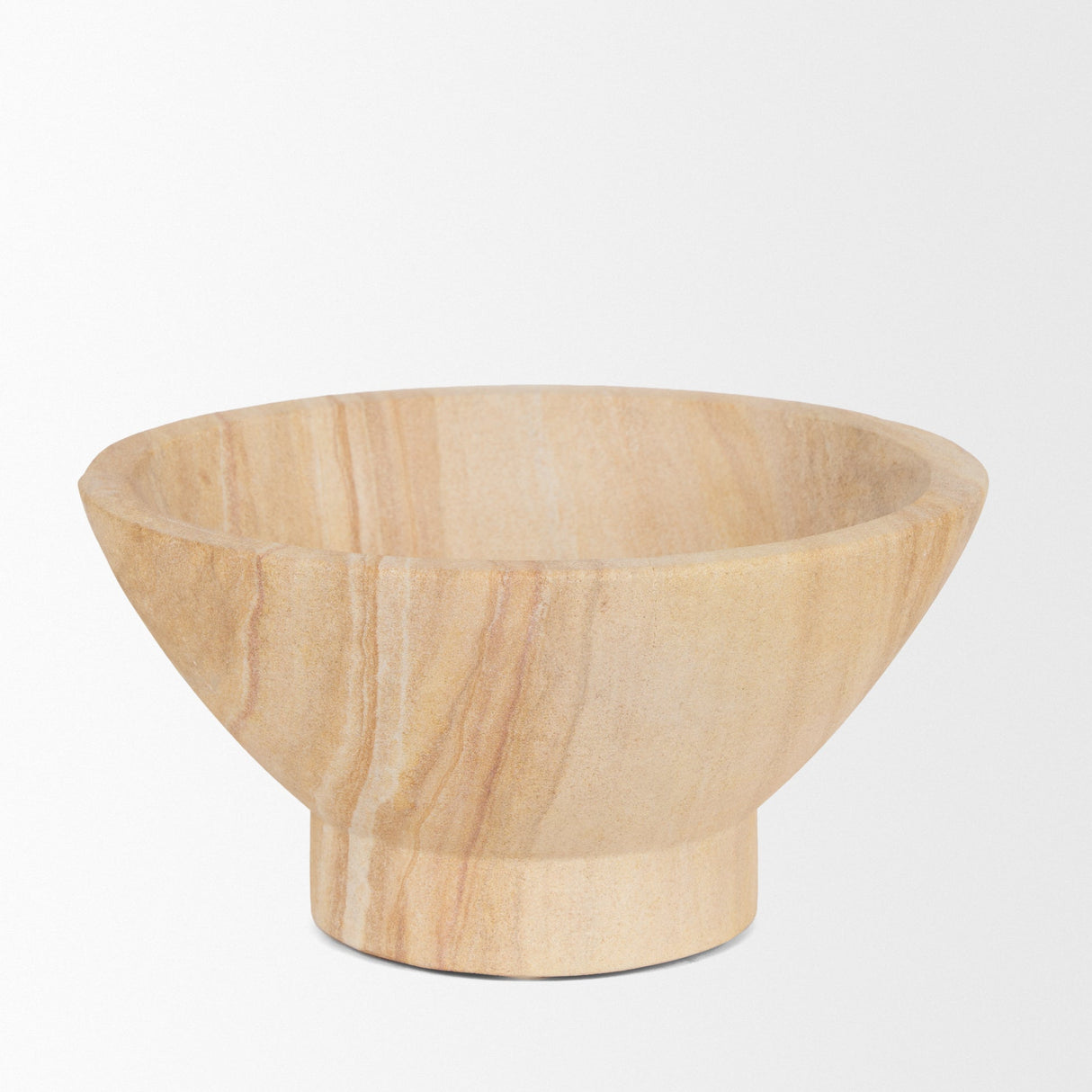 Ramira Beige Sandstone Decorative Pedestal Bowl by Mercana at Eve Furniture