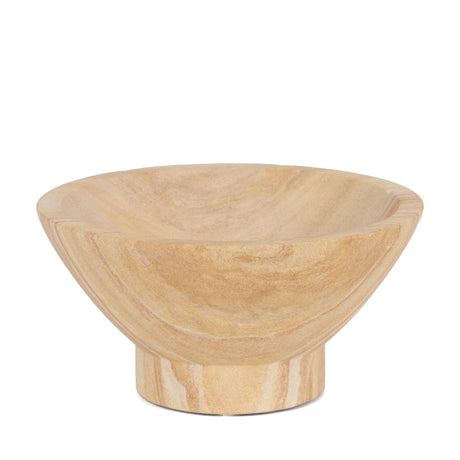 Ramira Beige Sandstone Decorative Pedestal Bowl by Mercana at Eve Furniture