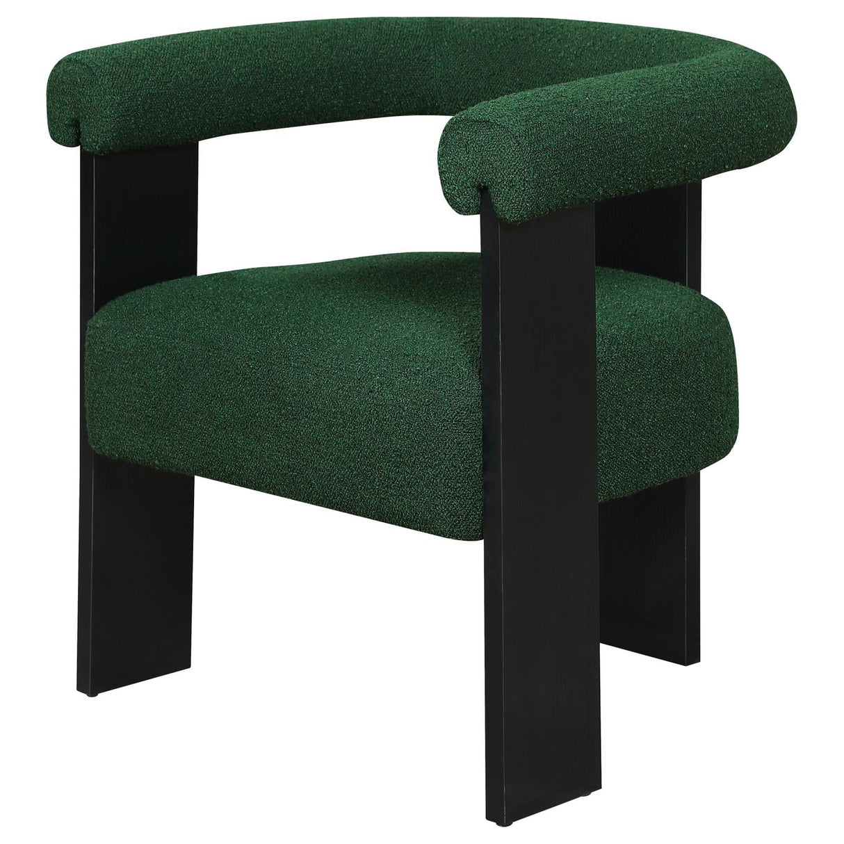 Ramona Green/Black Boucle Upholstered Accent Side Chair