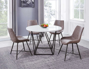 Ramona Tan Marble Top Dining Room Set by Steve Silver at Eve Furniture