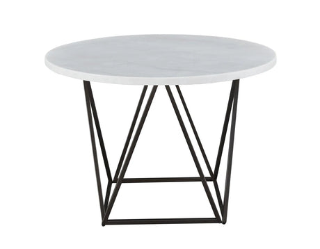 Ramona White Marble Top 44 inch Round Dining Table by Steve Silver at Eve Furniture