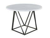 Ramona White Marble Top 44 inch Round Dining Table by Steve Silver at Eve Furniture
