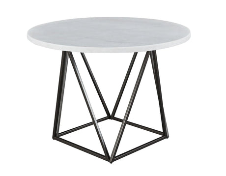 Ramona White Marble Top 44 inch Round Dining Table by Steve Silver at Eve Furniture