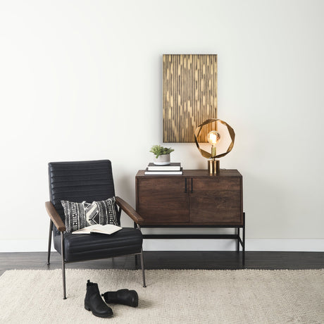Ramos Painted Antiqued Gold Metal Wall Art by Mercana at Eve Furniture