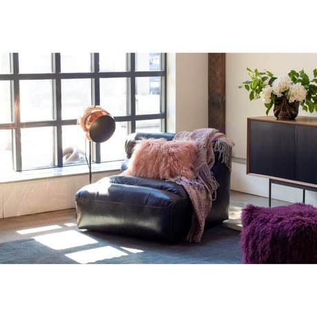 Ramsay Leather Armless Chair Antique Black by Moe's Home at Eve Furniture