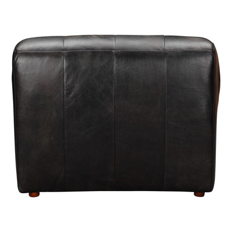 Ramsay Leather Armless Chair Antique Black by Moe's Home at Eve Furniture