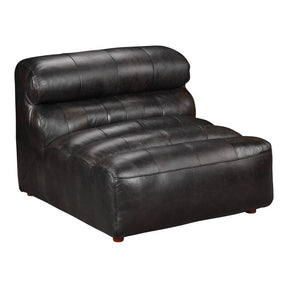 Ramsay Leather Armless Chair Antique Black by Moe's Home at Eve Furniture