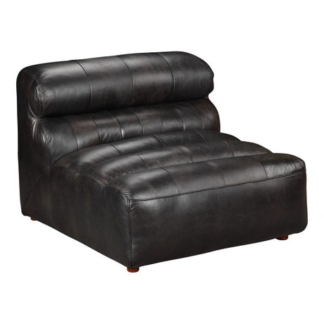 Ramsay Leather Armless Chair Antique Black by Moe's Home at Eve Furniture
