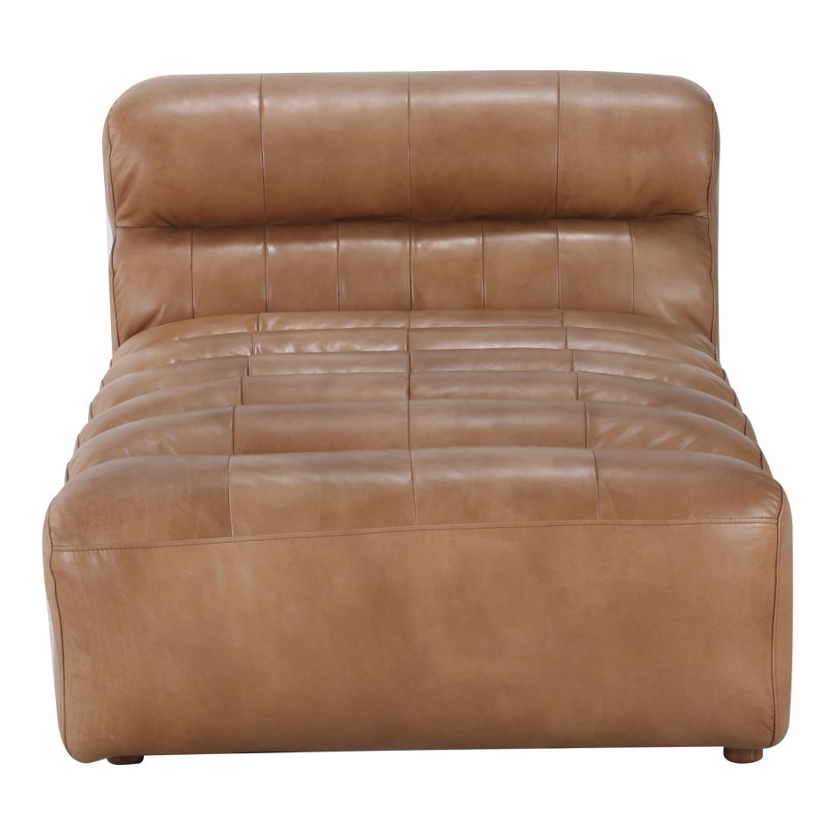 Ramsay Leather Chaise Tan by Moe's Home at Eve Furniture