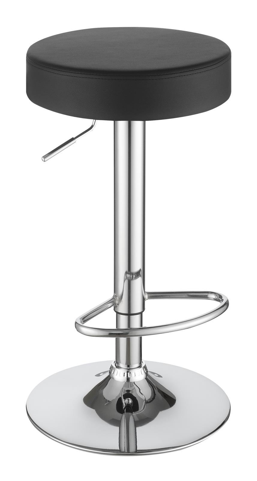 Ramses Chrome/Black 29" Adjustable Bar Stool by Coaster at Eve Furniture