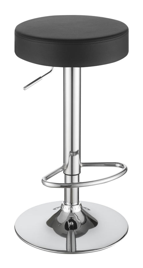 Ramses Chrome/Black 29" Adjustable Bar Stool by Coaster at Eve Furniture