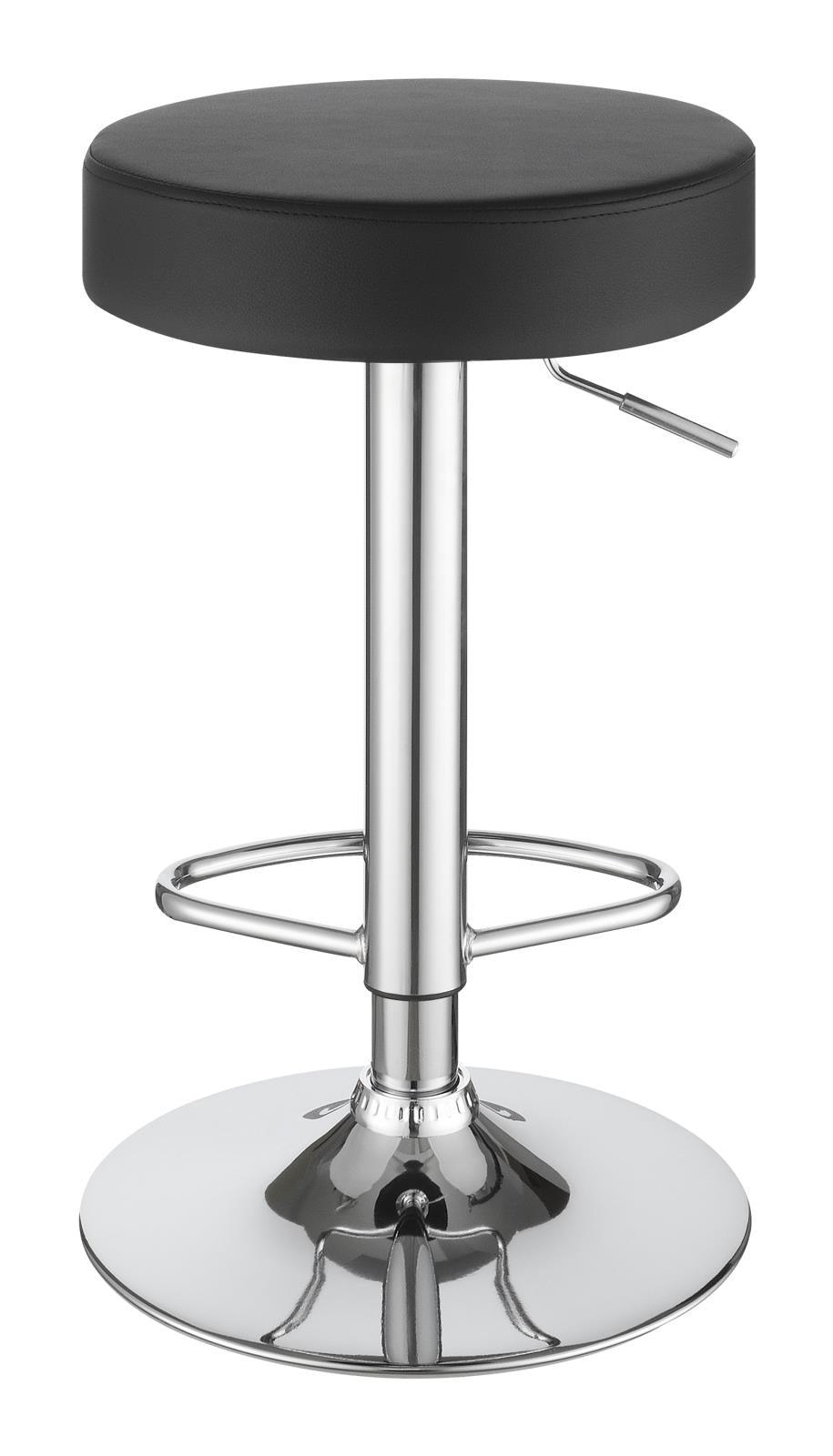 Ramses Chrome/Black 29" Adjustable Bar Stool by Coaster at Eve Furniture