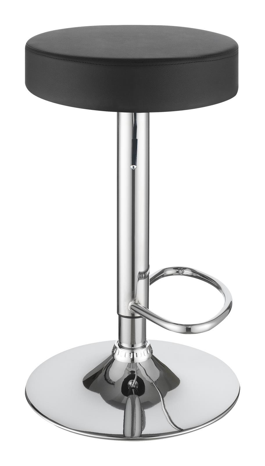 Ramses Chrome/Black 29" Adjustable Bar Stool by Coaster at Eve Furniture
