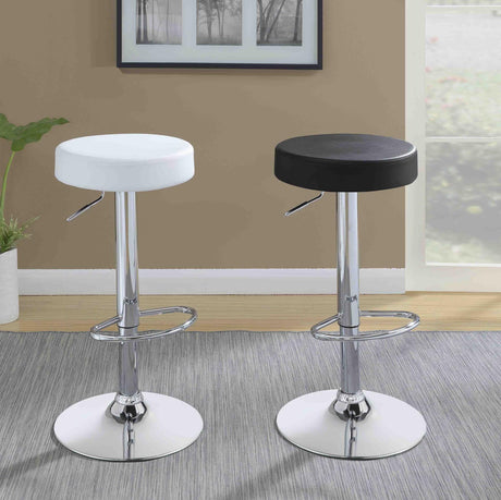 Ramses Chrome/Black 29" Adjustable Bar Stool by Coaster at Eve Furniture