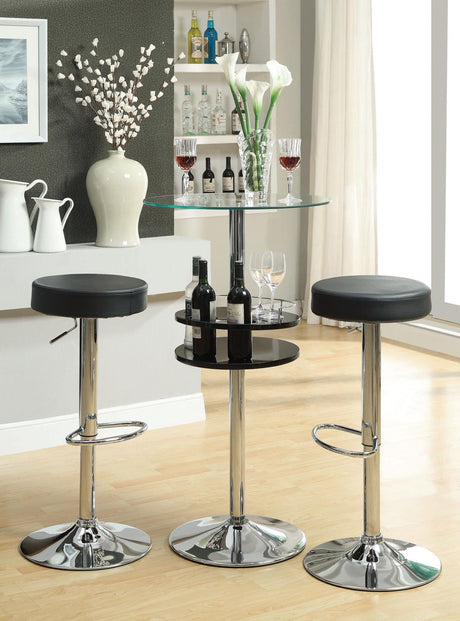 Ramses Chrome/Black 29" Adjustable Bar Stool by Coaster at Eve Furniture