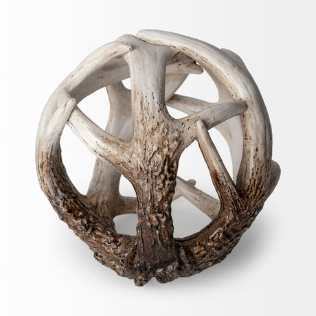 Ramus I (Small) 5L x 5W Brown Antler Shaped Decorative Resin Orb Ball by Mercana at Eve Furniture