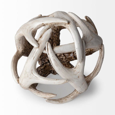 Ramus I (Small) Brown Antler Shaped Decorative Resin Orb Ball by Mercana at Eve Furniture