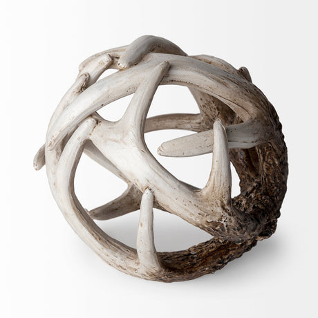 Ramus I (Small) Brown Antler Shaped Decorative Resin Orb Ball by Mercana at Eve Furniture