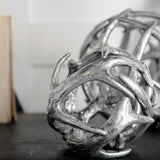 Ramus III (Small) 5L x 5W Silver Antler Shaped Decorative Orb Ball by Mercana at Eve Furniture