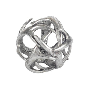 Ramus III (Small) 5L x 5W Silver Antler Shaped Decorative Orb Ball by Mercana at Eve Furniture