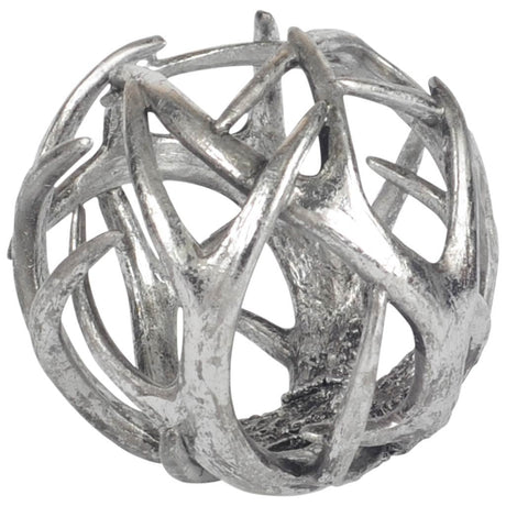 Ramus IV (Large) Silver Antler Shaped Decorative Orb Ball by Mercana at Eve Furniture