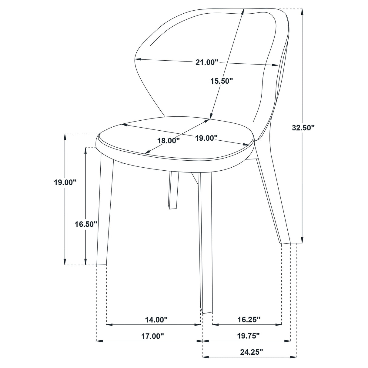 Randolph Butterscotch/Brown Dining Side Chair (Set of 2) by Coaster at Eve Furniture