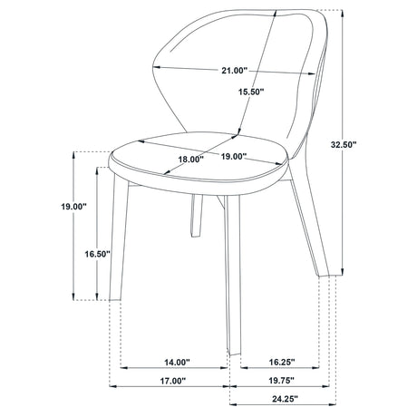 Randolph Butterscotch/Brown Dining Side Chair (Set of 2) by Coaster at Eve Furniture