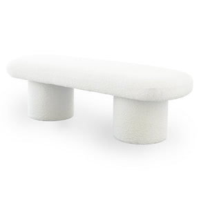 Randolph Ivory Boucle Bench by Ashcroft Furniture at Eve Furniture