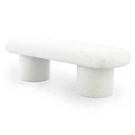 Randolph Ivory Boucle Bench by Ashcroft Furniture at Eve Furniture