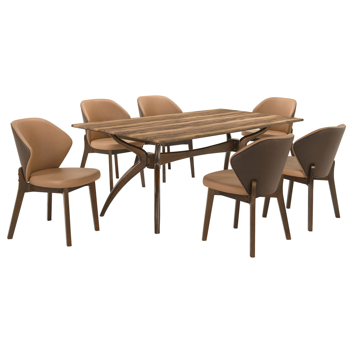 Randolph Sheesham And Brown 7-Piece Smart Top Rectangular Dining Set by Coaster at Eve Furniture