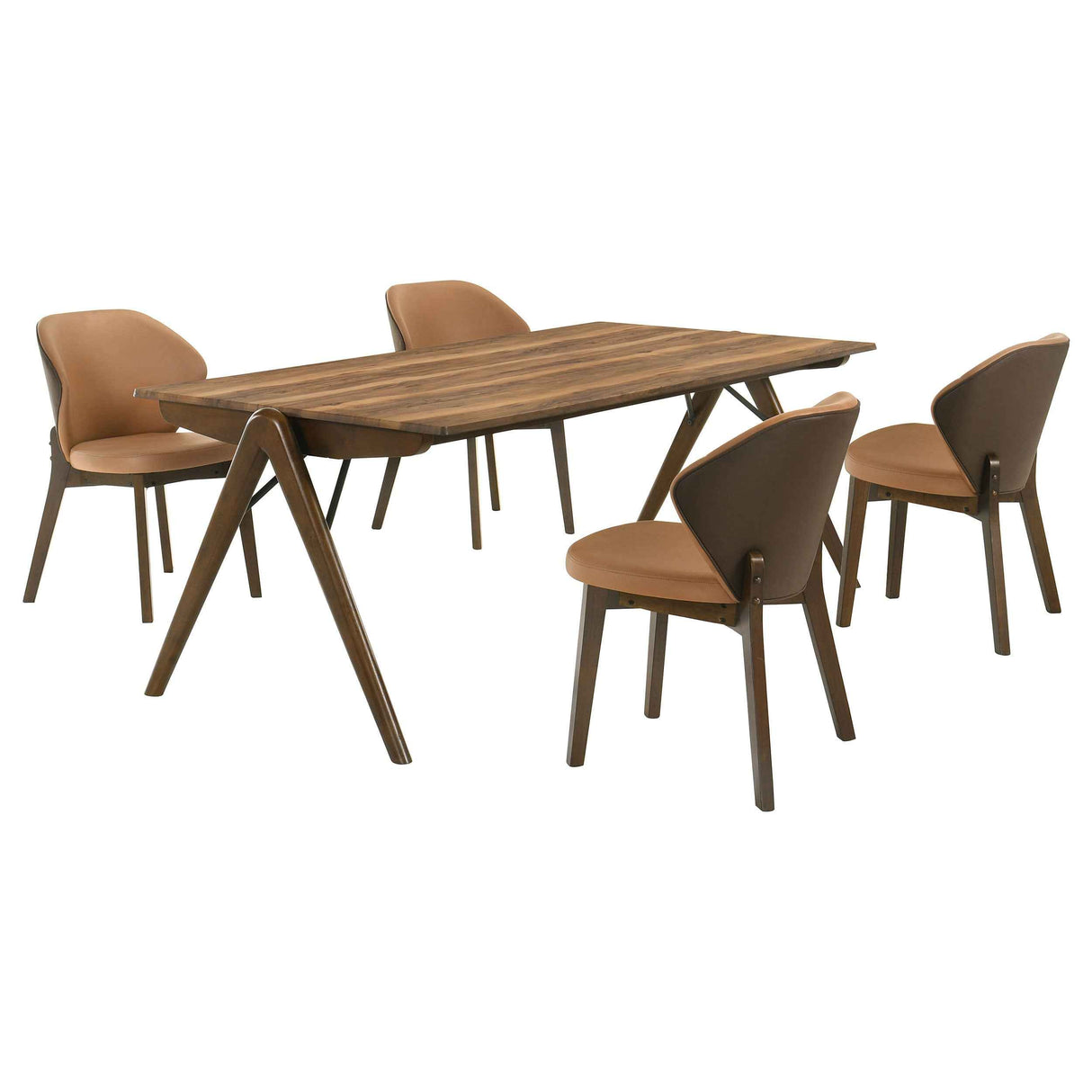 Randolph Sheesham/Brown 5-piece Rectangular Dining Room Set by Coaster at Eve Furniture