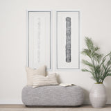 Random Lines Silver Flood by Studio M a Handmade Original Framed Artwork under Glass by Mercana at Eve Furniture