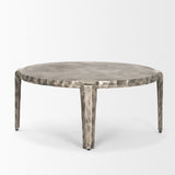 Randy Silver Nickel Cast Aluminum Metal Coffee Table by Mercana at Eve Furniture