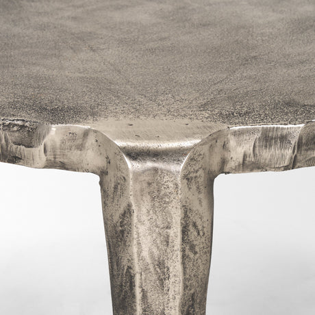Randy Silver Nickel Cast Aluminum Metal Coffee Table by Mercana at Eve Furniture